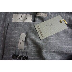 Canali 1934 CURRENT Natural Comfort Gray Striped 2Pc Suit Jacket Pant 42R NEW